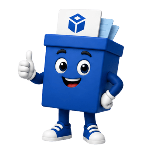 Boxy, the InsureBox mascot